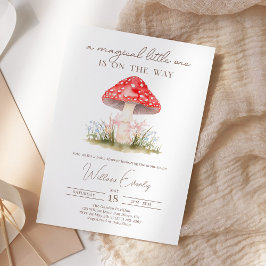 Pilz-Wald-Waldmärchen-Baby-Party Einladung