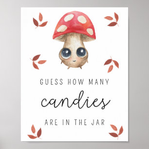 Pilz - Wie viele Süßigkeiten Baby Shower Spiel Poster