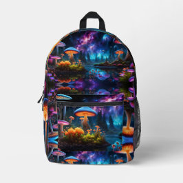 Pilze auf einem Alien-Planeten Bedruckter Rucksack