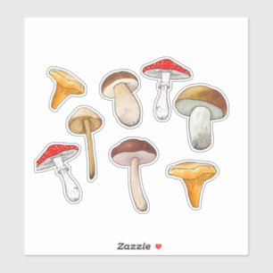 Pilze aus Cartoon Aufkleber