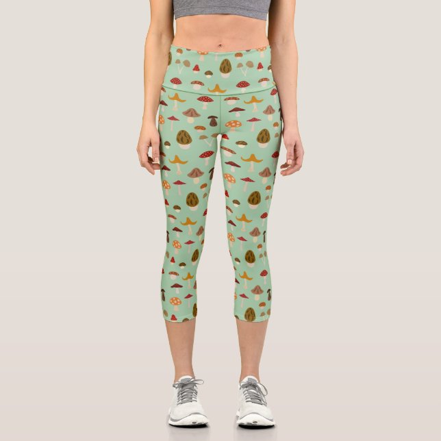 Pilze aus dem Herbst Capri Leggings (Vorderseite)