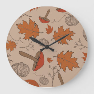 Pilze aus dem Herbst Große Wanduhr