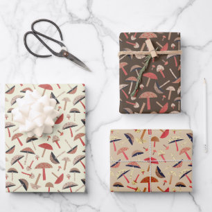 Pilze aus dem Mittelalter, Retro-Inspiriert Geschenkpapier Set