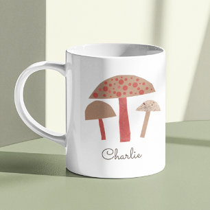 Pilze aus dem Retro-Mittelalter Niedlich Vintag In Kaffeetasse