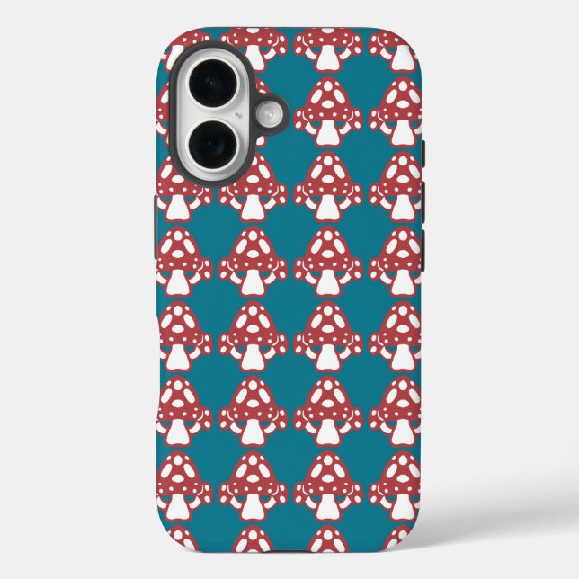 Pilze aus Toadstool - Rot blaue weiße Punkte Case-Mate iPhone Hülle (Rückseite)