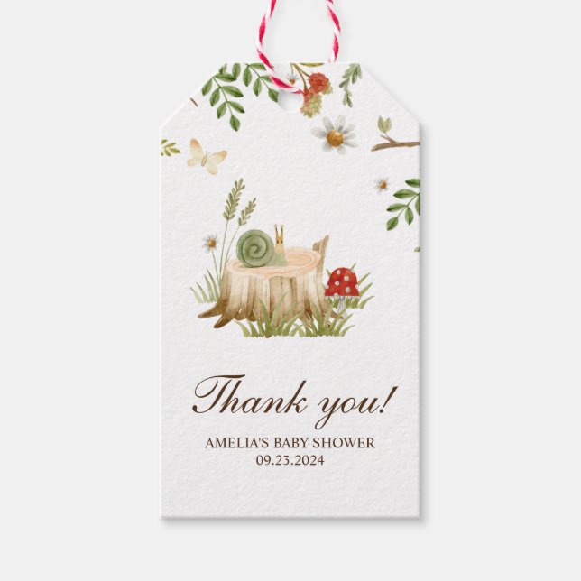 Pilze aus Wäldern Babydusche Geschenkanhänger (Vorderseite)