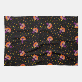 Pilze der Herbstmagie_schwarz Geschirrtuch