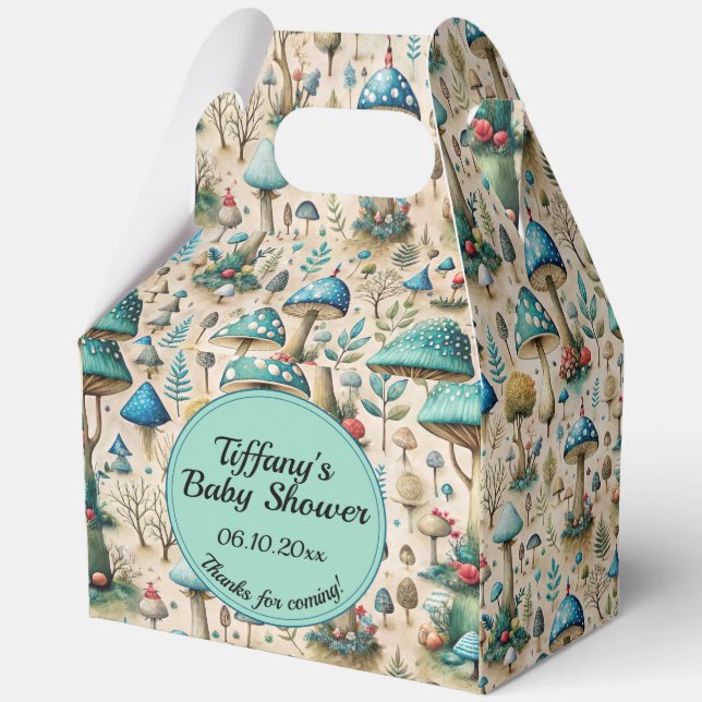 Pilze Fairyland Babydusche Geschenkschachtel (Vorderseite)