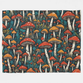 Pilze Fleecedecke