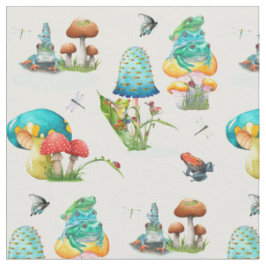 Pilze, Frosche, Libellen, Schmetterlinge Stoff