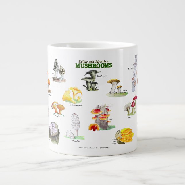 Pilze - gemeinsame Namen Jumbo-Tasse (Vorderseite)