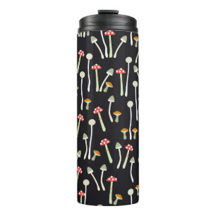 Pilze, Herbst, Muster Thermosbecher
