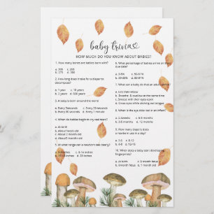 Pilze im Herbst - Baby Trivia   Baby Showspiel