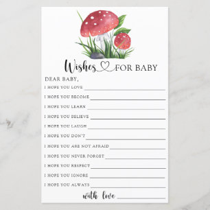 Pilze im Herbst Babydusche Wünsche für Kinder