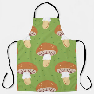 Pilze im Herbst: nahtloses grünes Muster. Schürze