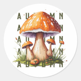 Pilze im Herbstwald Runder Aufkleber