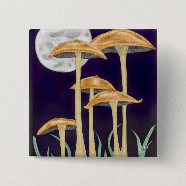Pilze im Mondlicht Button (Vorderseite)