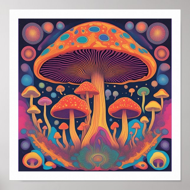 Pilze im Weltraum Poster (Vorne)