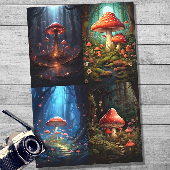 Pilze in WaldCollage 1 Dekopapier Seidenpapier (Von Creator hochgeladen)