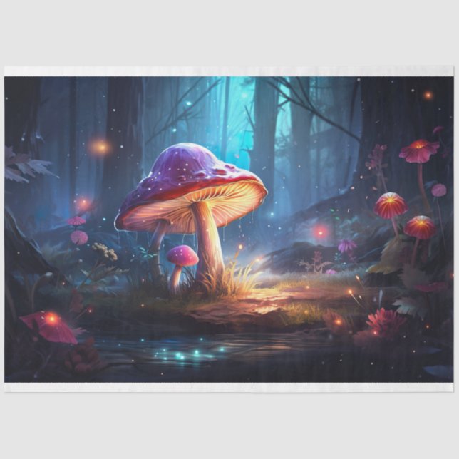 Pilze in Wäldern 5 Dekopapier Seidenpapier (Vorderseite)