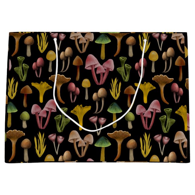 Pilze, Lichen und farbenfrohe Pilze Große Geschenktüte (Vorderseite)