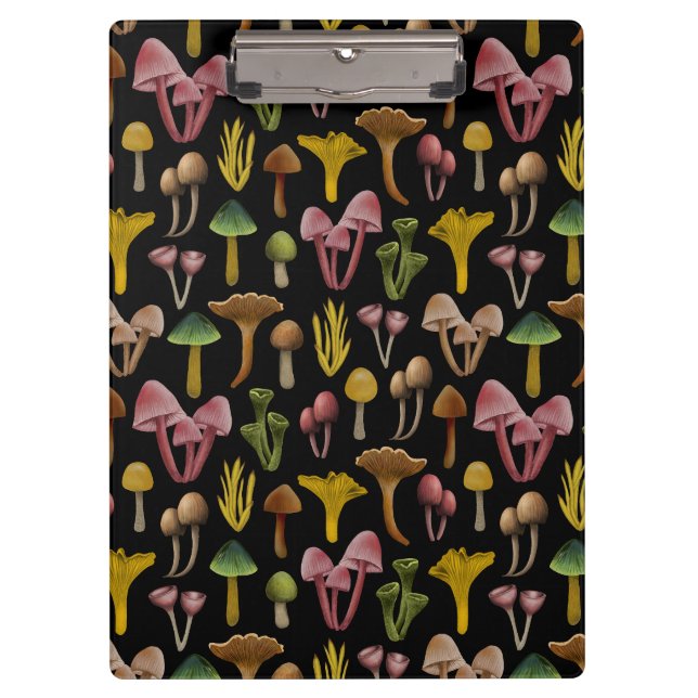 Pilze, Lichen und farbenfrohe Pilze Klemmbrett (Vorderseite)