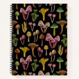 Pilze, Lichen und farbenfrohe Pilze Notizbuch