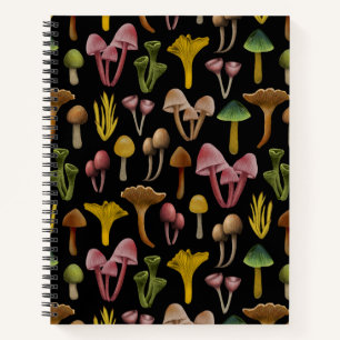 Pilze, Lichen und farbenfrohe Pilze Notizbuch