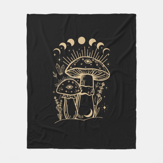 Pilze & Minimalismus Cottage  Ästhetik Goblinco Fleecedecke (Vorderseite)
