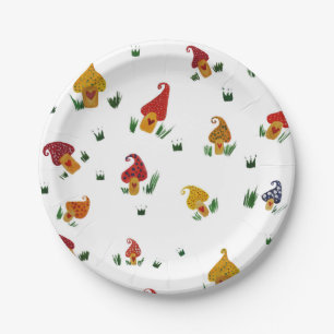 Pilze mit Herzen kundenspezifischem PapierTeller 7