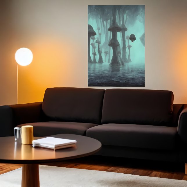 Pilze, Nebel und Meer | AI Art Poster (Von Creator hochgeladen)