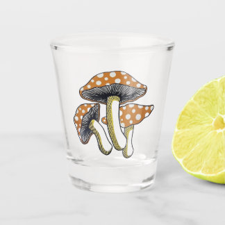 Pilze Retro Schnapsglas