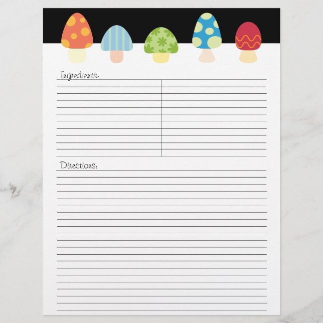 Pilze Rezept Letterhead - TBA (Vorderseite)