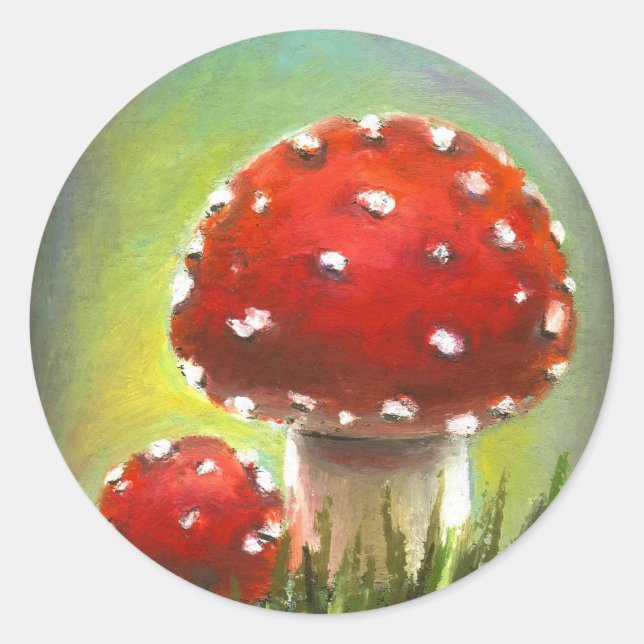 Pilze Runder Aufkleber (Vorderseite)
