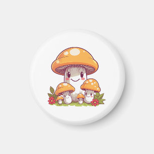 Pilze sammeln, glücklicher kawaii Stil Magnet