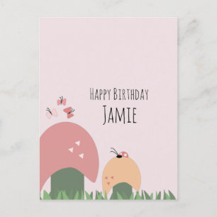 Pilze, Schmetterlinge und Ladybugs zum Geburtstag Postkarte