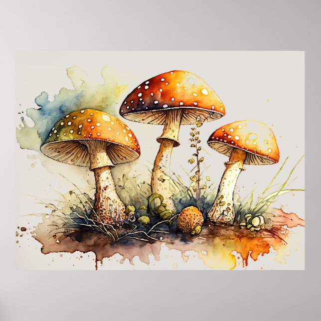 Pilze Toadstool, Amanita muscaria Poster (Vorne)