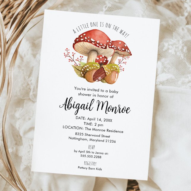 Pilze und Acorns Babydusche Einladung (Von Creator hochgeladen)