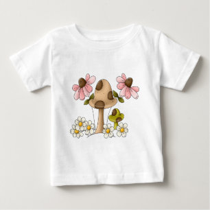 Pilze und Blumen Baby T-shirt