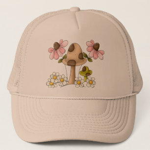 Pilze und Blumen Truckerkappe