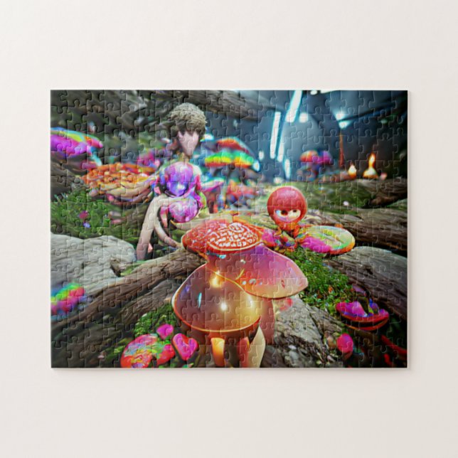 Pilze und Fairies Jigsaw Puzzle (Horizontal)