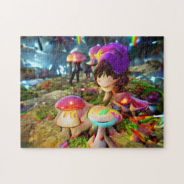 Pilze und Fairies Jigsaw Puzzle (Horizontal)
