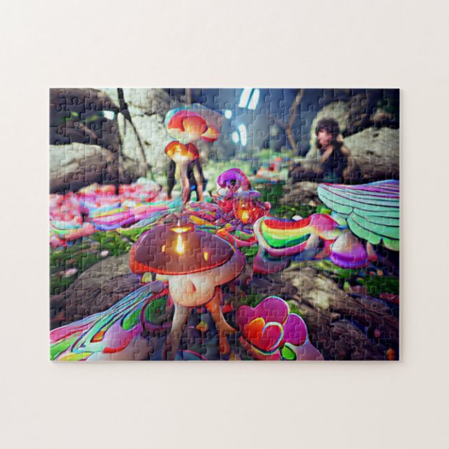 Pilze und Fairies Jigsaw Puzzle (Horizontal)