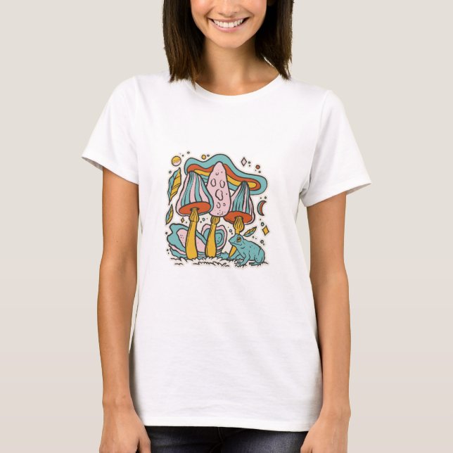 Pilze und Frosch T-Shirt (Vorderseite)