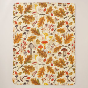 Pilze und Herbstflora auf Sahne Sherpadecke