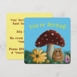 Pilze- und Mausblumen Einladung