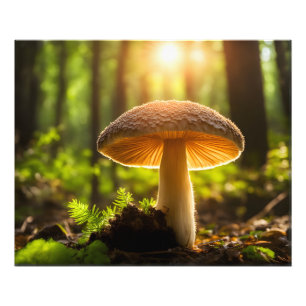 Pilze wachsen im Wald Fotodruck