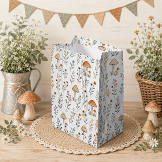 Pilze, Waldakzente, Floral, Whimsisch | Mittlere Geschenktüte