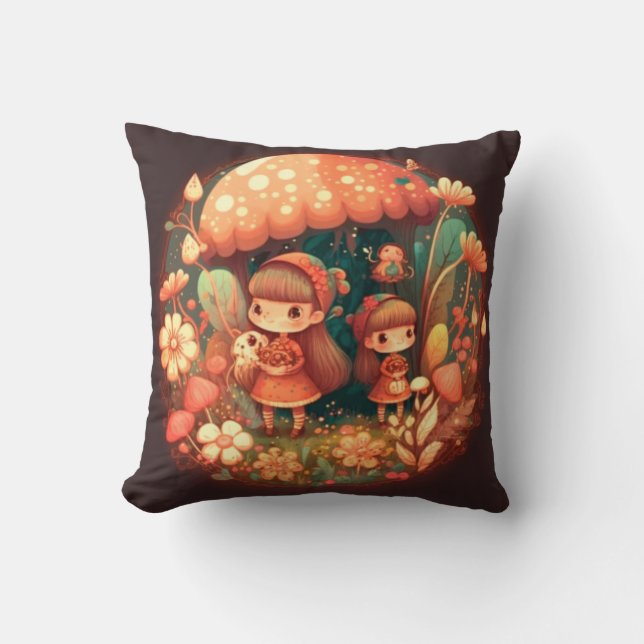 Pilzelfen im Felswirbelkissen Kissen (Vorderseite)