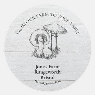 Pilzfarm Marketing produzieren Pilze Runder Aufkleber